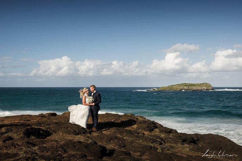 Bride and Groom at Casurina Beach