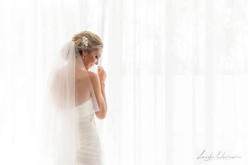 Bride in Front of Window at Sheraton Mirage