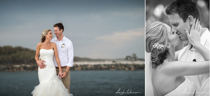 Bride and Groom in front of the Gold Coast Seaway