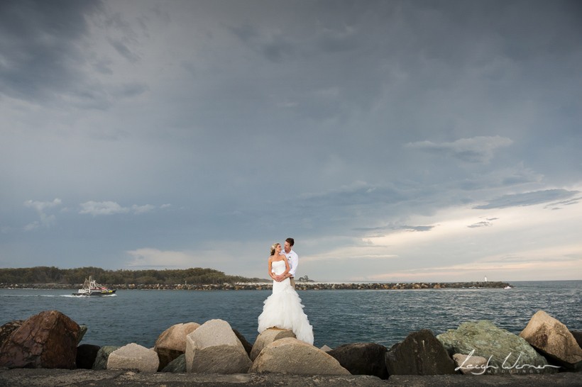Bride and Groom portrait at Gold Coast Seaway