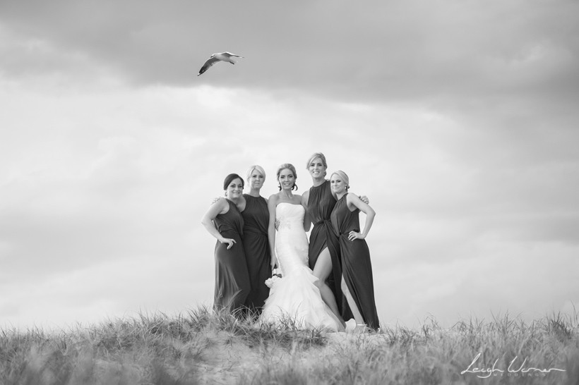 Bride and Bridesmaids portrait at The Spit