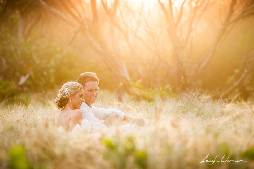Bride and Groom during the Golden Light Hour at Sunset