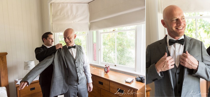 Groom getting ready for Toowoomba Spring Wedding