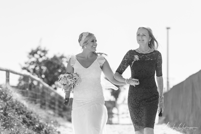 Bride arrives at North Burleigh Surf Club Wedding