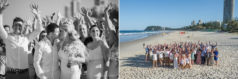 Guest Group Shot at North Burleigh Surf Club Wedding