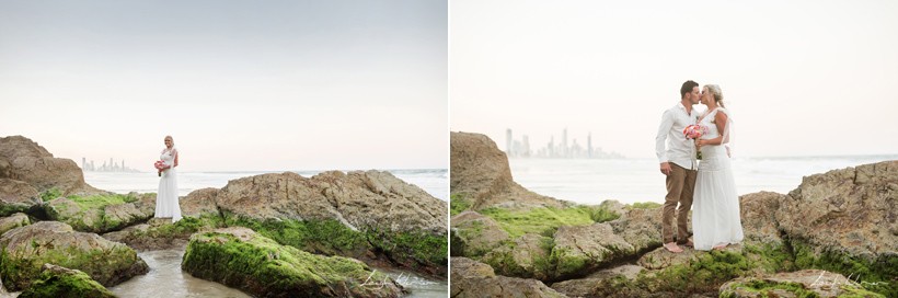 Bride and Groom on North Burleigh Rocks